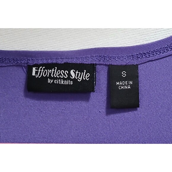 Effortless Style by Citiknits Women's Tank Top Small Purple Ruffle Neck NWOT! - Picture 4 of 5